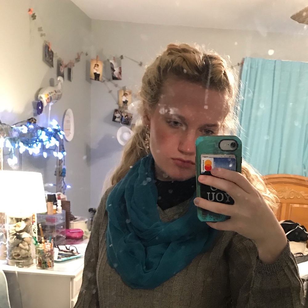 Blue infinity scarf